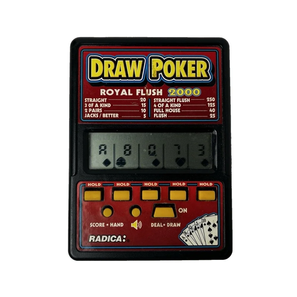 Vintage RADICA Draw Poker Royal Flush 2000 Handheld Electronic‎ Game Working